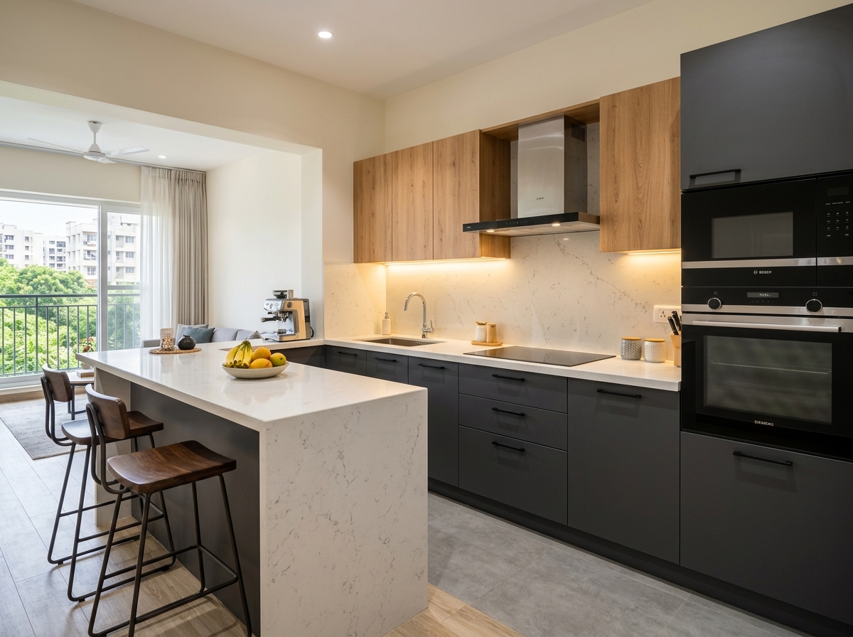 Dual-Tone Modular Kitchen Chennai